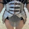 Medieval Lady Cosplay Complete Armor Paulrone, Chainmail Top with Skirt , Gorget, Tasstet, Cosplay Armor , For Halloween