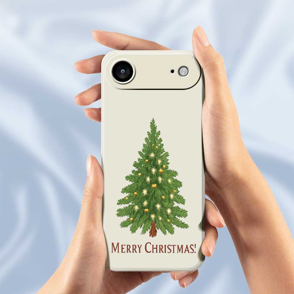 For iPhone 17 Air Case Christmas Tree Pattern Printing Straight Edge TPU Phone Back Cover