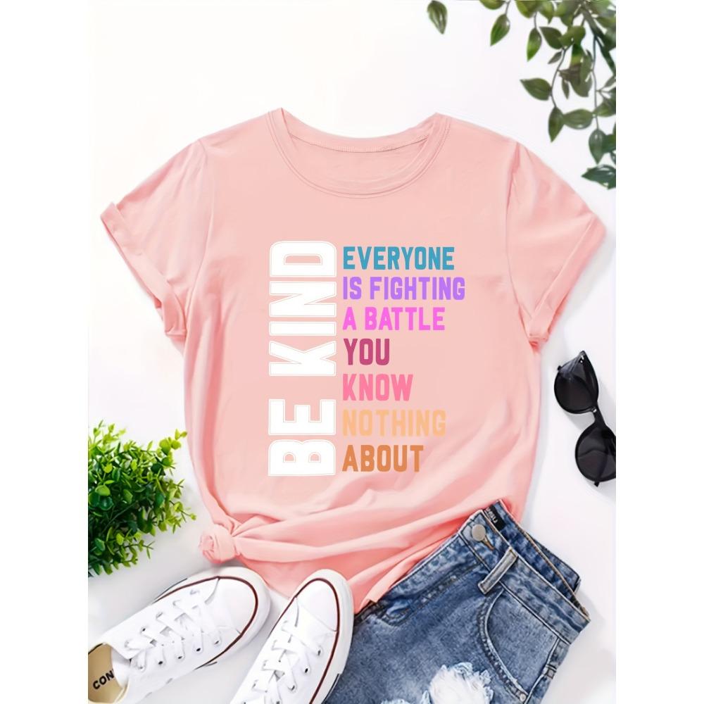 Be Kind Mental Health Women's Tee Inspirational Graphic Casual Positive Top