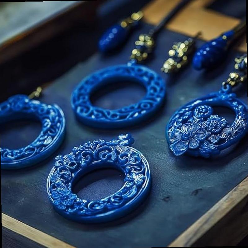 6PCS Blue Wax Ring Tubes for Jewelry Casting DIY Ring Molds Carving Wax Tools Craft Making Wax Hole Round Tubes