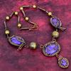 Charoite Gemstone Necklace Copper Wire Wrapped Jewelry Gemstone Necklace Adjustable Chain Necklace