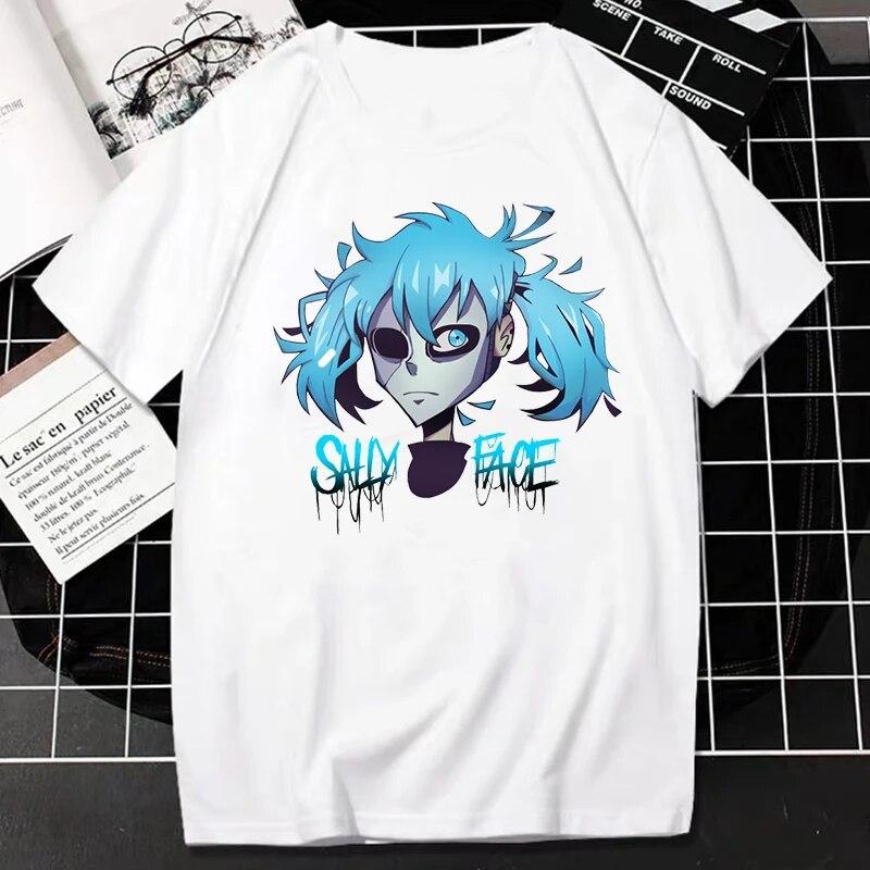 Tričko Sally Face Horror Game Print Tričko Kawaii Harajuku Anime Oblečení Ženy Unisex Móda Ležérní Tričko Hiphop Gothic Streetwear