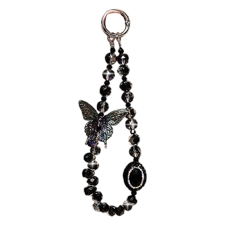 Fashionable Butterfly Charm Keychain PVC Materials Waterproof Decoration For Bags Or Keys 1 чёрный