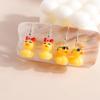 Stylish Yellow Duck Shapes Earrings Animal Themes Ear Pendants for Daily Outfits