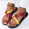 Fashion New Style Fashion Women's Cross Strap Toe Loop Flat Slippers Solid Color Open Toe Non Slip Slides Shoes Outdoor Casual Sandals