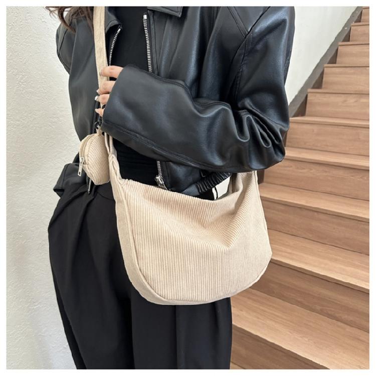 Modern Small Corduroy Crossbody Bag for Women Messenger Bag for Work Travel