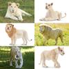 TOYMANY 6-Piece Lion Figure Set, White Lion Figures, Wildlife Models for Parents and Children, Realistic Animal Models for Home and Family Use,