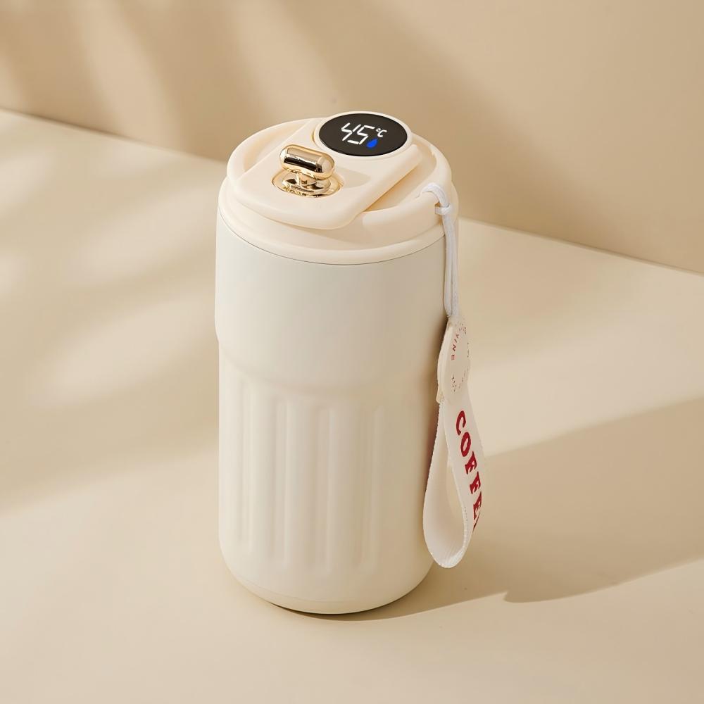 450ml Smart Temp Display Thermos Bottle, 316 Stainless Steel Vacuum Insulated Coffee Mug for Office Business