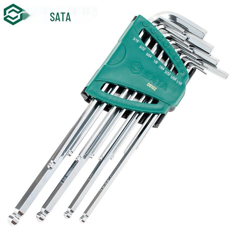 SATA 09102 12-Piece Imperial Ball End Hex Key Set