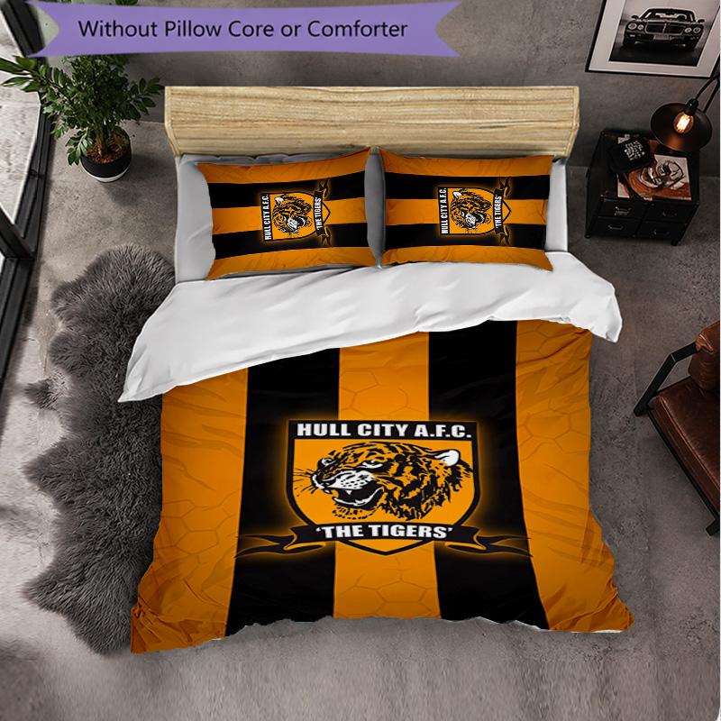 Set Biancheria da Letto Hull FC Pattern in Microfibra 3 Pezzi Copripiumino Decorativo per Camera da Letto Uso Domestico