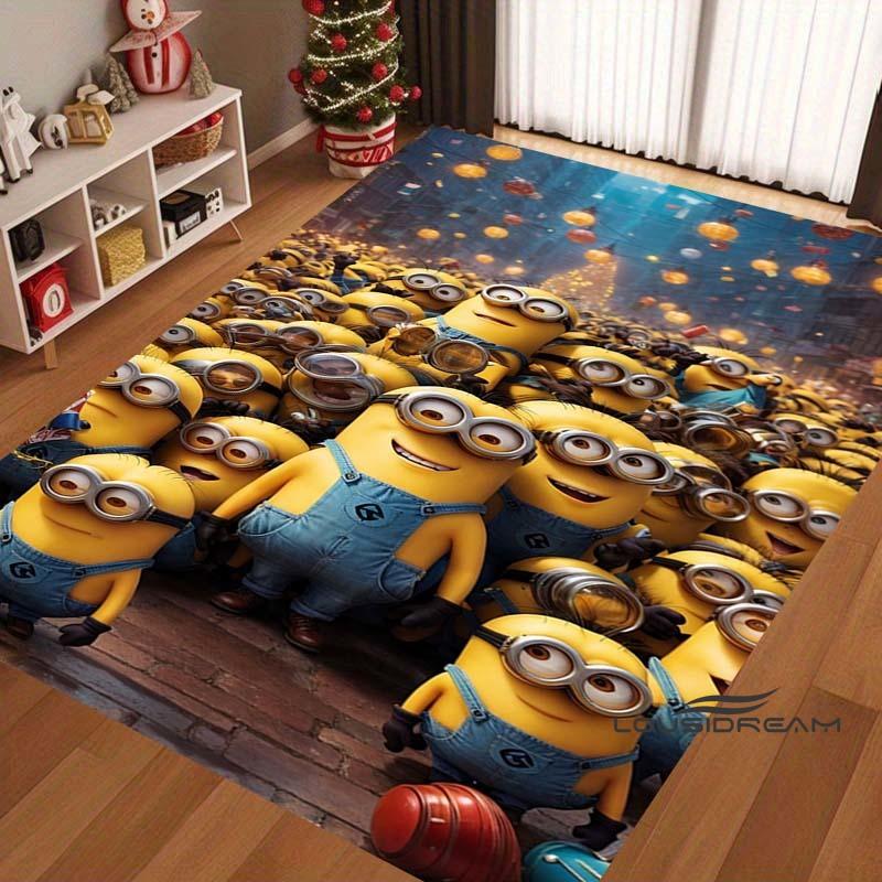 Cute Cartoon 3D-Printed Minions Rug—Suitable for Living Rooms, Bathrooms, Creative Doormats, Bedroom Rugs, and More.