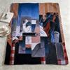 Art JJuan Griss Throw Warm Soft Flannel Blanket Multiuse for Sofa Bed Camping Travel Nap