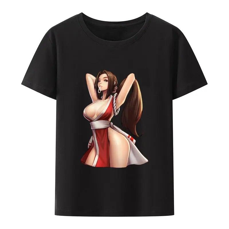 The King of Fighters Mai Shiranui Print T Shirt Womens Clothing Retro Hipster Streetwear Hip-hop Street Fashion Tops