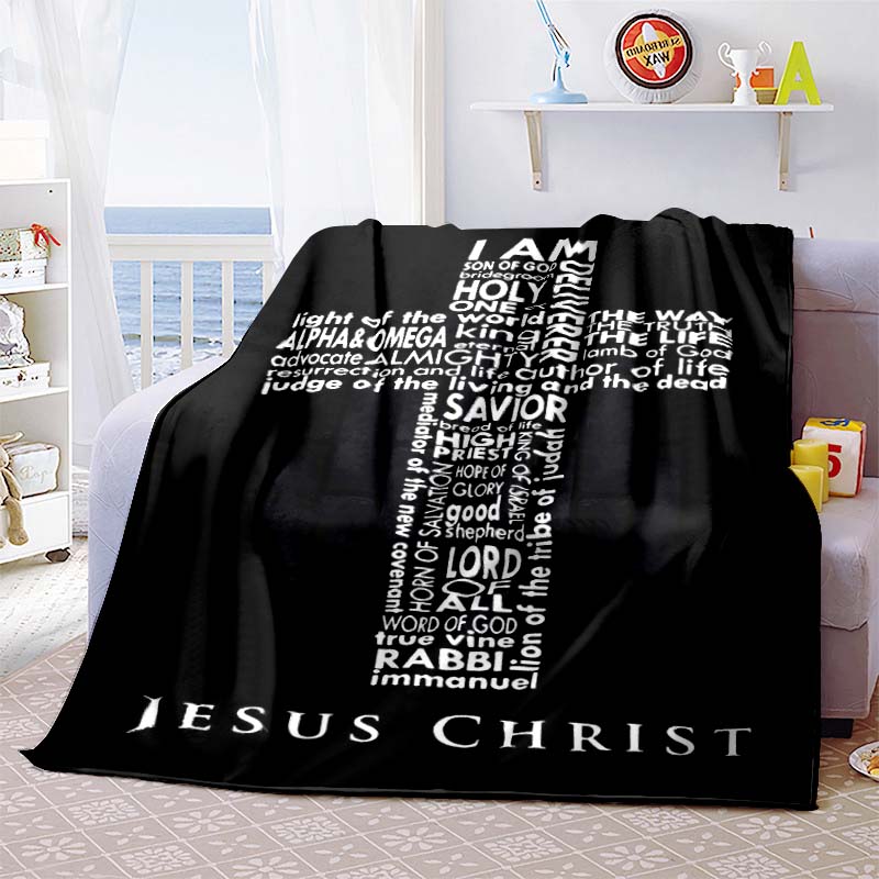 3D Blessed Virgin Mary Jesus HD Blanket,Soft Throw Blanket for Home Bedroom Bed Sofa Picnic Travel Office Rest Cover Blanket Kid