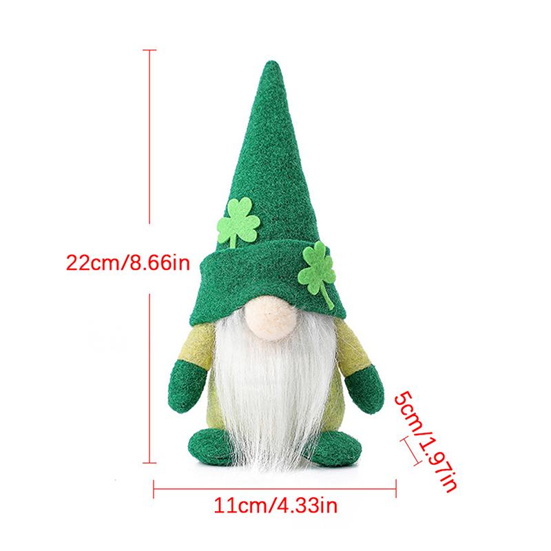 Standing Green Gnome Doll Faceless Doll Dwarf Irish Festival Gift St. Patrick's Day Celebration Ornament Home Holiday Decoration