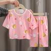 Summer Cotton Pajama Set Thin Air Conditioning Wear for Kids Baby Home Loungewear