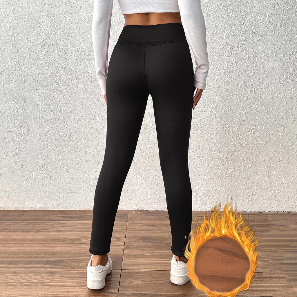 Women's Fleece-Lined Thermal Pants Women's Winter Outerwear High-Waisted, Butt-Lifting, Slimming Fleece-Lined, Thickened