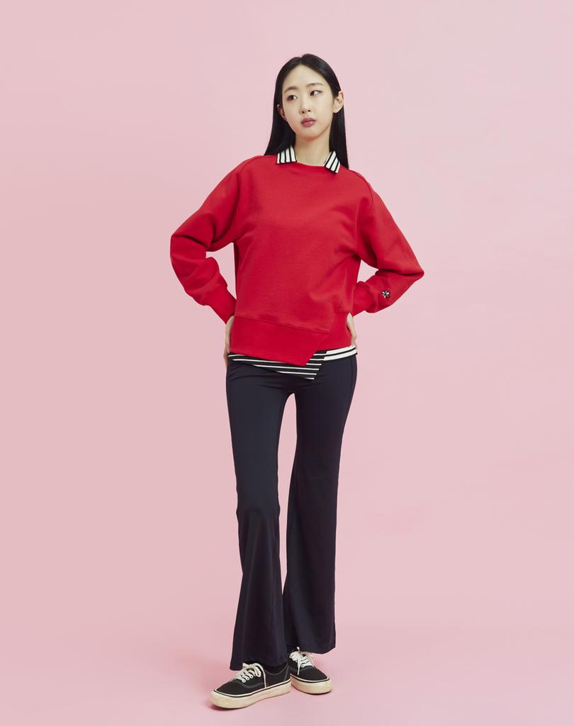 OWURA Asymmetrical Sweatshirt_Red