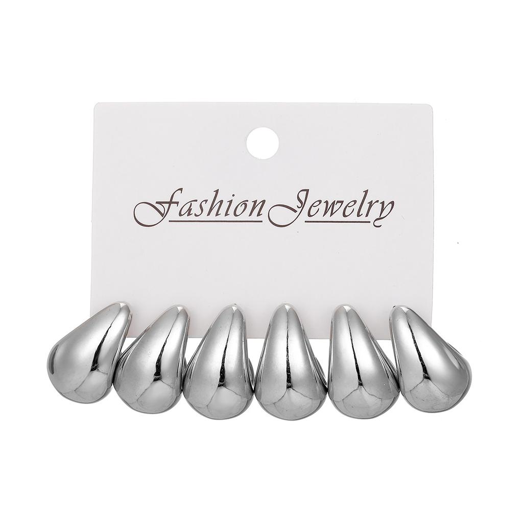 Wassertropfen-Ohrringset, Nische High-End Design Stecker, modische und vielseitige Pendlerohrringe.