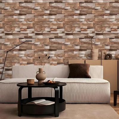 Vintage 3D Brick Wall Sticker Thickened Self Adhesive Faux Stone Panel for Industrial Cafe Restaurant Background Decor