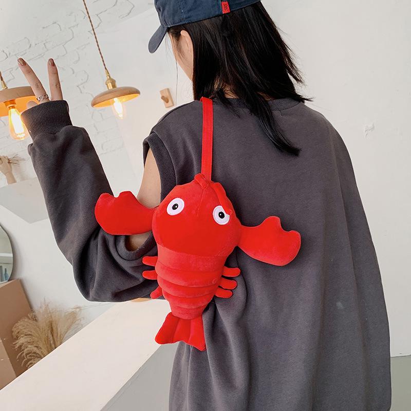 

Креативная плюшевая сумка через плечо в виде рака - Милая мультяшная сумка кроссбоди для девочек, Горячая уличная мода 30 cm