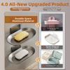 2Pcs Aluminum Wall-mounted Soap Dish Punch-Free Soap Storage Tray Soap Drain Box  Household