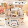 Rotating Pen Holder and Cosmetic Storage Box Desktop Organizer Large Capacity Portable Storage, Suitable for Office Stationery, Beauty Products