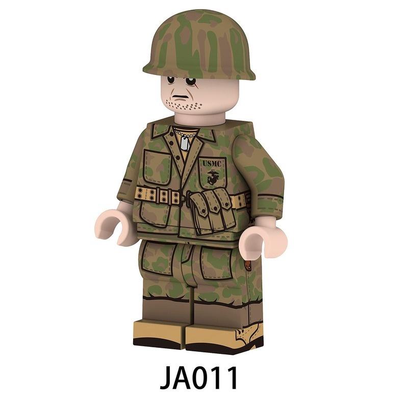 Minifigures JA009-014 Marine Corps, USMC Camouflage Military Soldier Building Blocks Toys for Kids