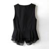 Spring Summer Women's Chiffon Vest Thin Short Sleeveless Vest Waistcoat Female Korean Slim And Slim Cardigan Black Vest