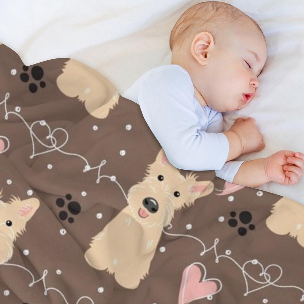 LOVE Wheaten Scottish Terrier Throw Blanket For Decorative Sofa Baby Wednesday Soft Big Blankets