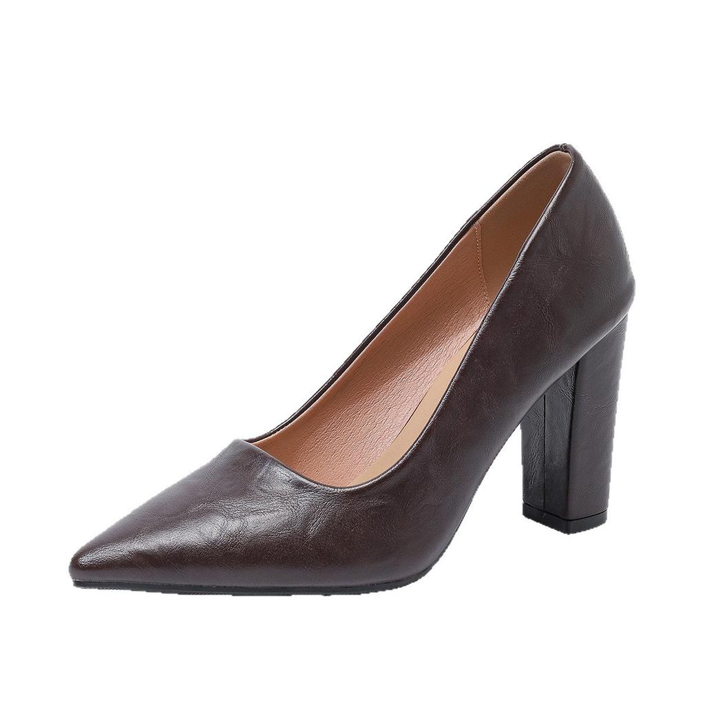 Damen Hohe klobige Blockabsätze Sexy Pumps Geschlossene Spitze zum Hineinschlüpfen Spitze Arbeitskleid Büro Hochzeitsparty Pumps Schuhe für Damen High Heels Schuhe