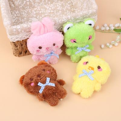 1PC Desenho Animado Chaveiro de Pelúcia Animal Mini 4 Animal Ursinho Coelho Sapo Galinha Bichinho de Pelúcia Decore