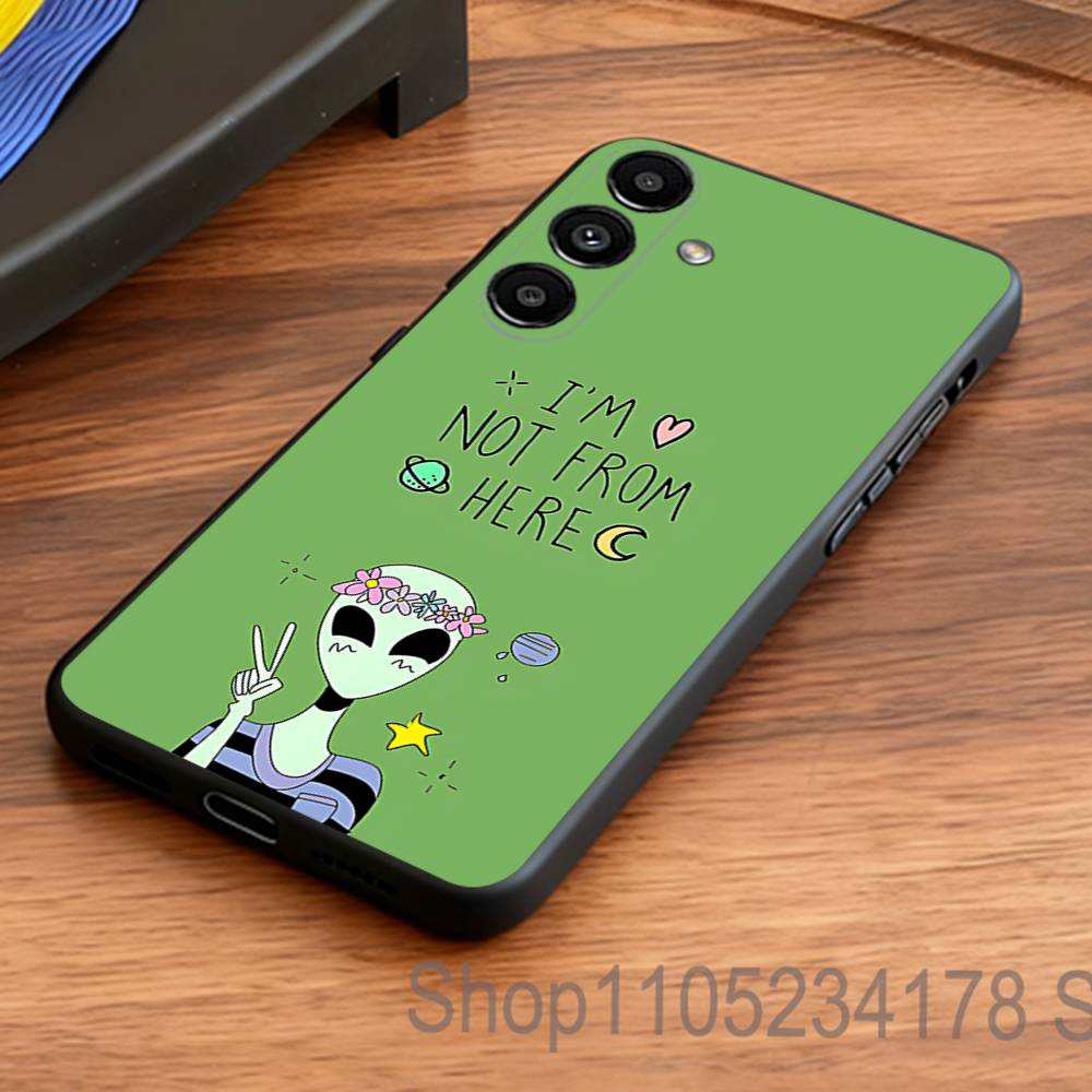Singular Space UFO Alien Phone Case for Samsung S Series S21 S22 S23 S24 S25 FE Plus Ultra TPU Soft To Skin-friendly Case