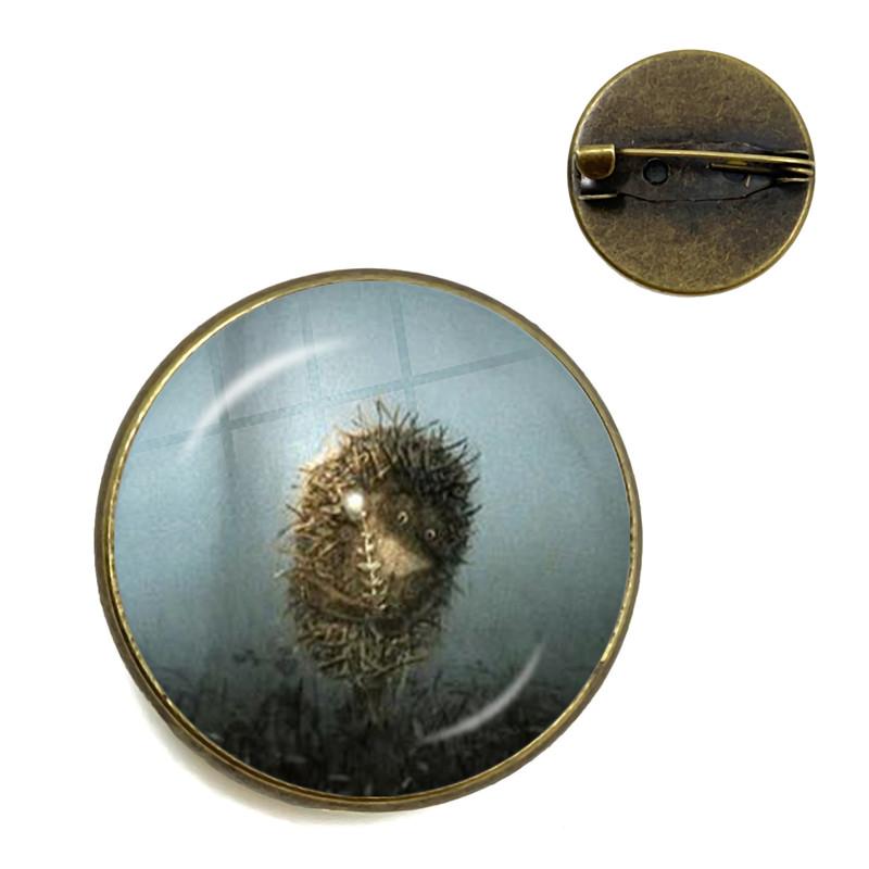 Broche de Ouriço Vintage Alfinetes de Animais Fofos Broches de Joias da Moda Broche de Gola Banhado a Bronze Antigo Para Mulheres Homens Presente