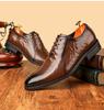 British Trend New Men's Brown Black Lace Up Oxford Shoes Male Luxury Designer Formal Wedding Prom Dress Homecoming Footwear