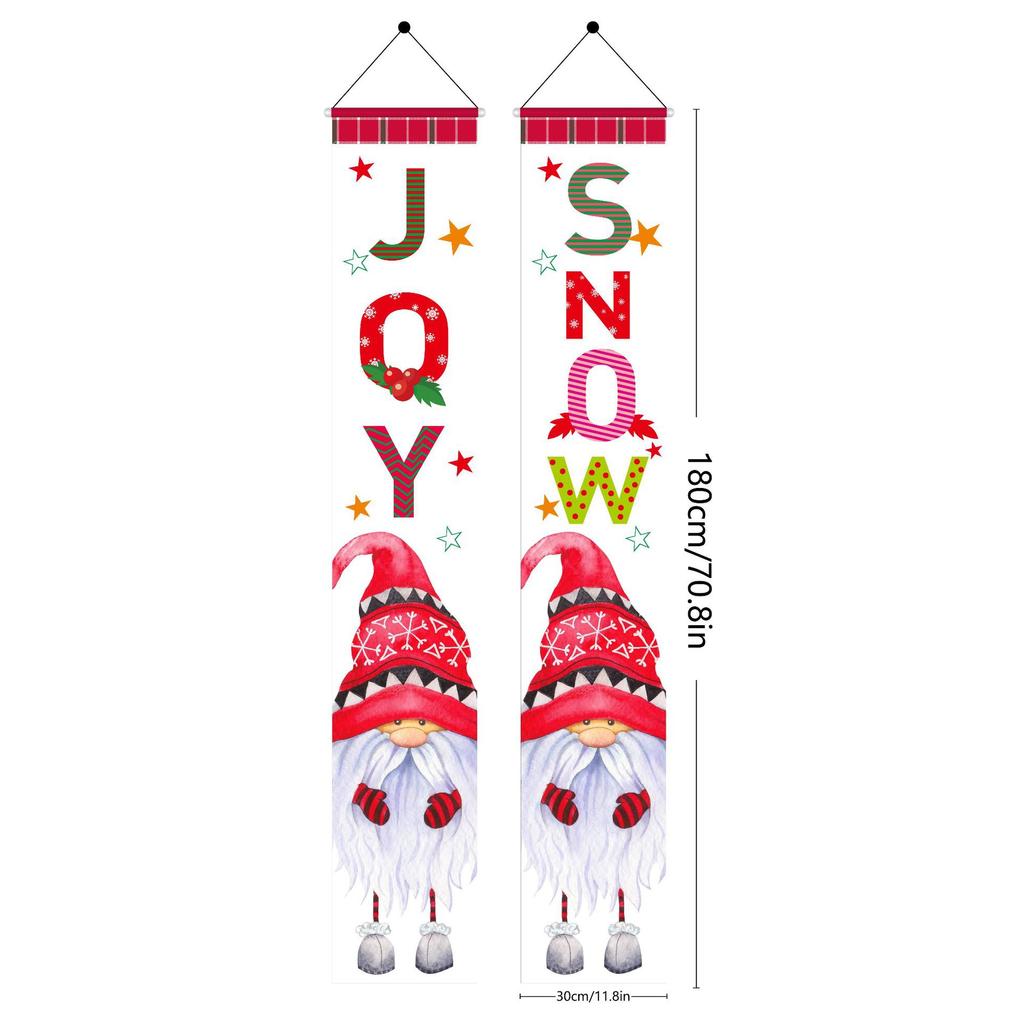 Weihnachts-Außendekorationen 1 Paar Weihnachtsbanner Nussknacker Soldat Banner Santa Schneemann Frohe Weihnachten Tür Veranda Dekor 2024