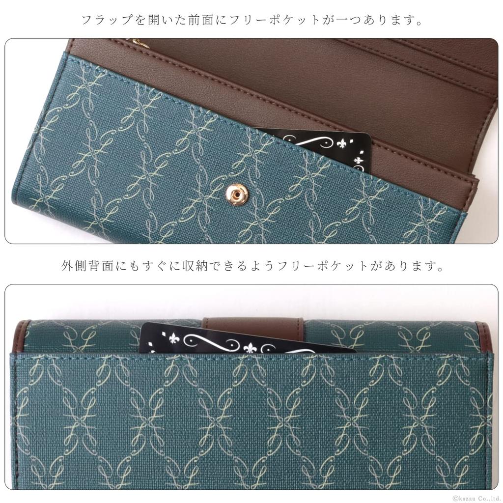 CLELIA Belle Series Long Large Opens Wide for Easy Access Women's Wallet, Capacity, (Midnight Black) [CL-18024]