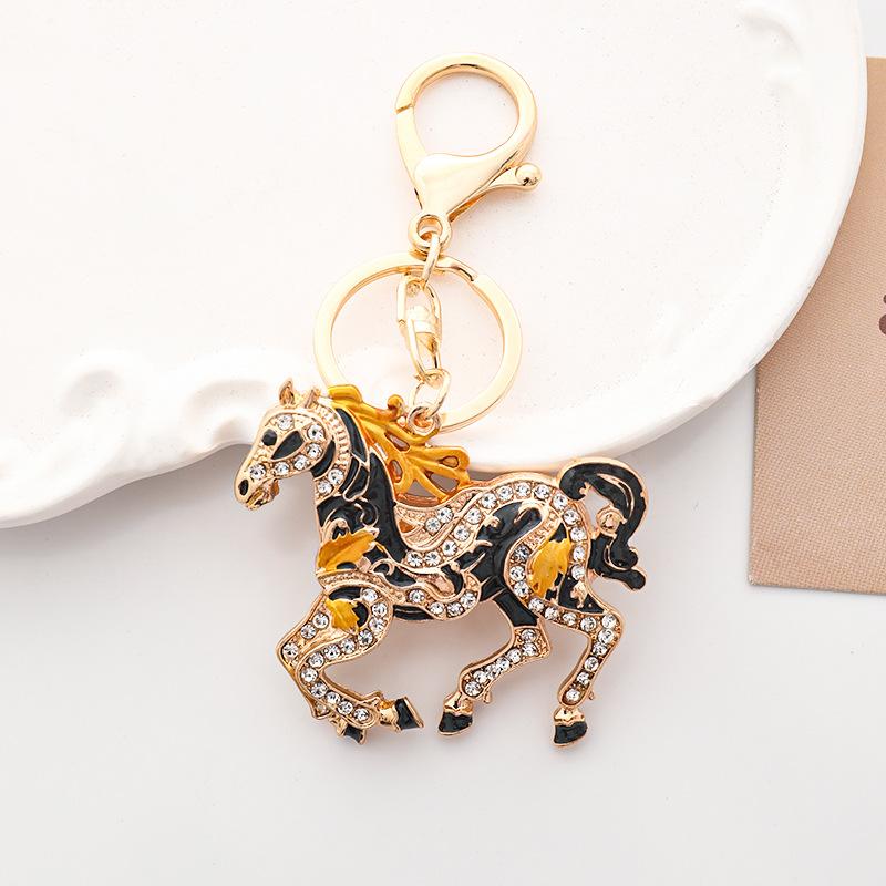 Horse Pony Keychain Women Men Animal Keyring Bag Pendant For Car Jewelry Year Gift