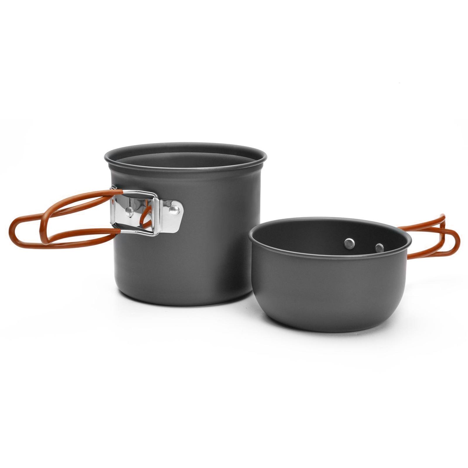 

Camping Cookware Portable Mess Kit Camping Pot and Pans Cooking Set оранжевый