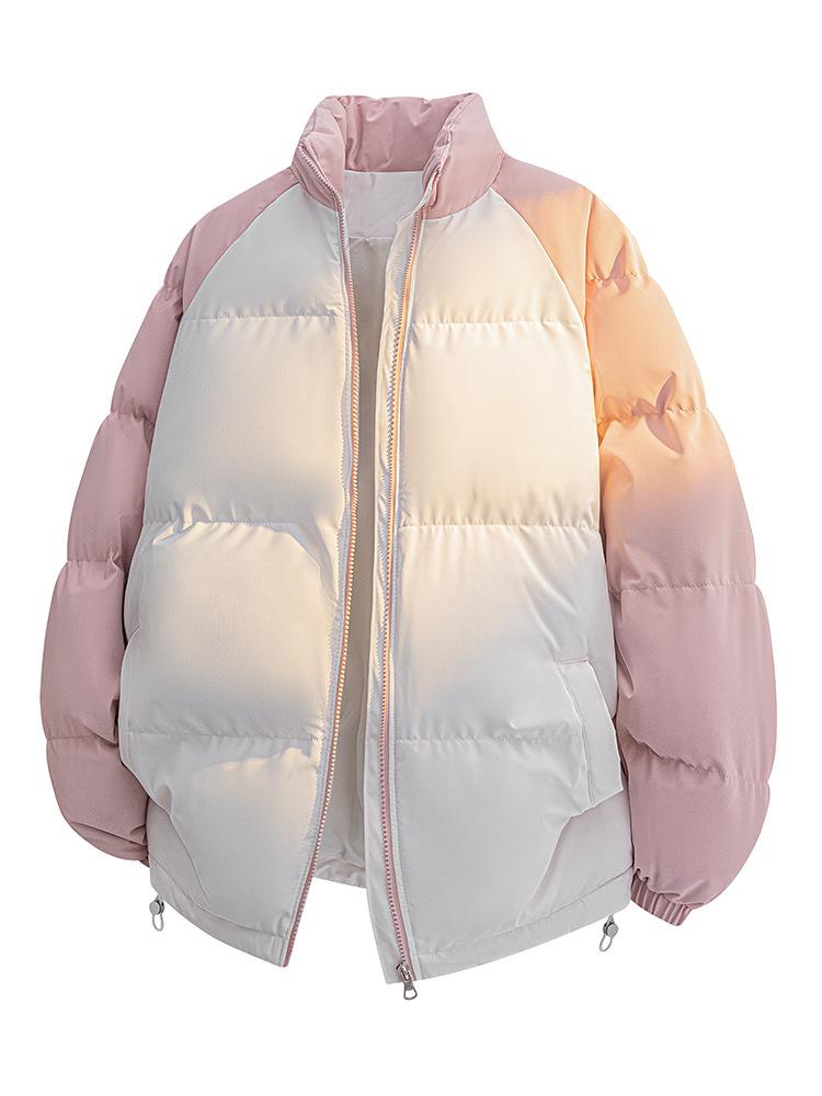 Stand-up collar cotton-padded clothes for men's winter windproof velvet thickened cotton-padded clothes for couples and women thickened high-quality 