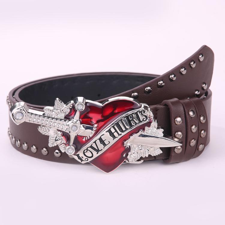 Women's Y2K Spicy Girl Leather Belt: European & American Street Style Fashion Accessory for Jeans.