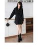 Women's Elegant Slim-Fit Long-Sleeve Shirt Dress: Waist-Cinching, Irregular Hem, French Style for Spring and Autumn