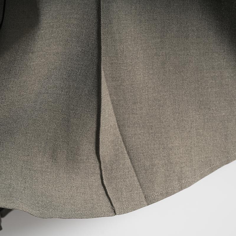 Maslan light duty style versatile vertical mid length A-line slim fit solid color skirt