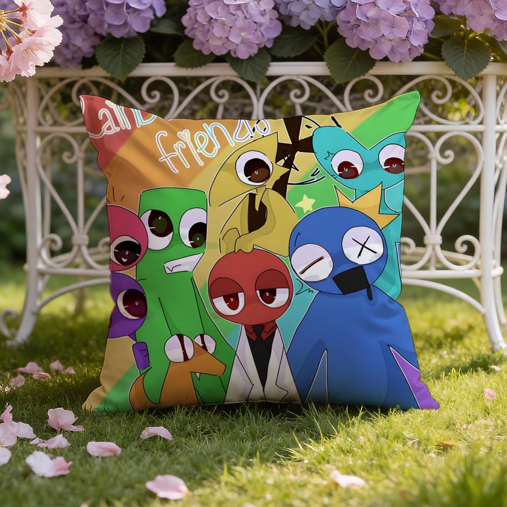 Anime R-Rainbow F-Friends cartoon Cushion Cover Home & Car Dual-Scene Pillow Cover: Reversible for Premium Comfort
