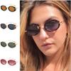 Fashion Sun Glasses Unisex Oval Adumbral Anti-UV Spectacles Small Frame Eyeglasses Ornamental Hip Hop Sunglasses