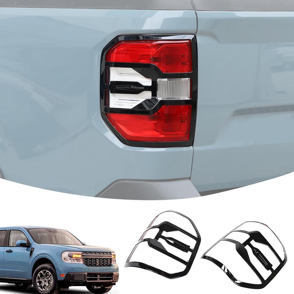 Lcojicep Car Tail Light Cover Trim Compatible with Ford Maverick 2022-2025 Rear Taillight Lamp Frame Cover Rear Headlight Frame Protection Cover
