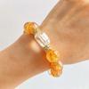 12Mm Large Particle Natural Citrine White Crystal Design Bracelet Bracelet