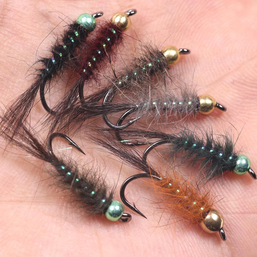 Bimoo Squirrel Hair Fiber Natural Dubbing Fiber for Nymph Scud Streamers Fly Tying Material Orange Green Olive Black Gray 1 Pack