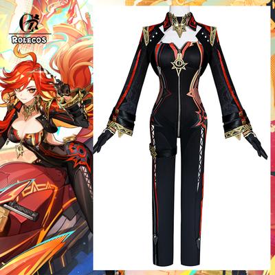 Spiel Genshin Impact Pyro Archon Mavuika Cosplay Kostüm Sexy Damen Jumpsuit Halloween Party Outfit Komplettes Set