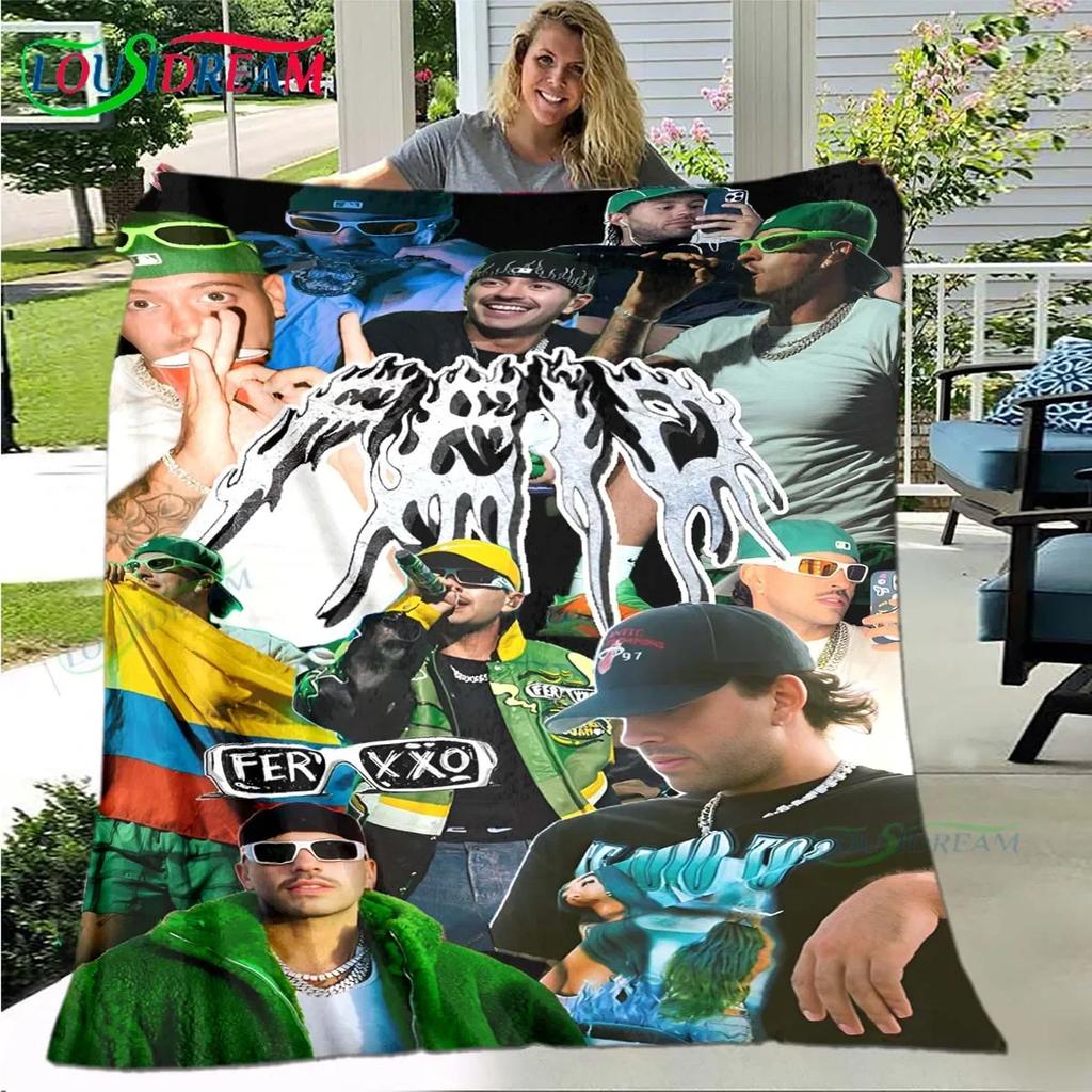 Pop Singer Ferxxo Feid Blanket,Flannel Throw Blanket for Home Bedroom Bed Sofa Picnic Office Hiking Leisure Nap Birthday Gift